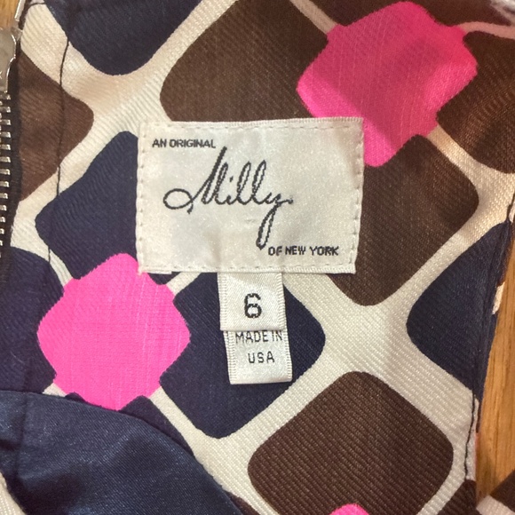 Milly of NY Anna Tile Sheath Dress Neon Pink Size 6 - Picture 8 of 10